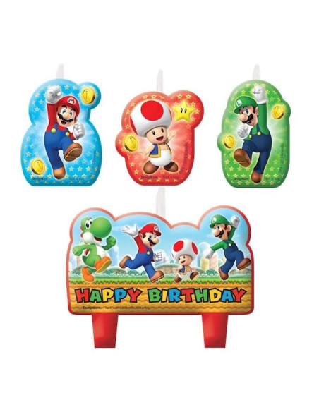 Bougies de fête Super Mario pour anniversaire enfant, décoration gâteau Nintendo Bougies de fête Super Mario pour anniversaire enfant, décoration gâteau Nintendo