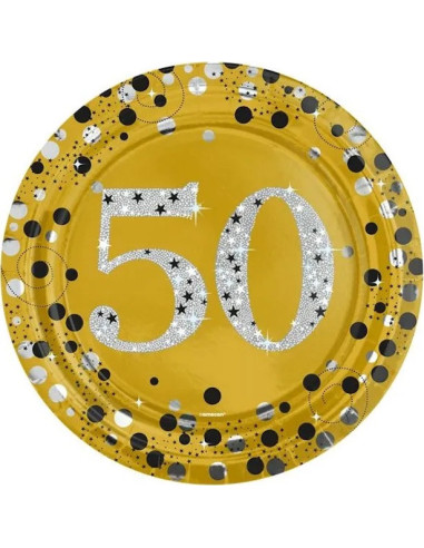Partyteller 50 Jahre Gold Alles Gute zum Geburtstag – stilvolle Tischdekoration