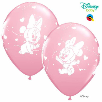 6 Latexballons Minnie Mouse Baby - Partydekoration für Neugeborene und Kinder - Bellefete.ch