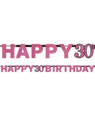 Ghirlanda rosa di buon compleanno "30 anni" | BelleFete.ch