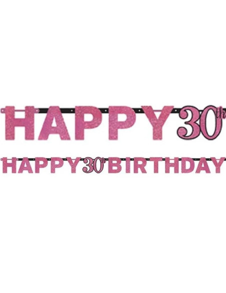 Ghirlanda rosa di buon compleanno "30 anni" | BelleFete.ch
