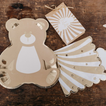 Serviettes de fête Ourson "Mon doux bébé" - Déco de fête - Bellefete.ch 2