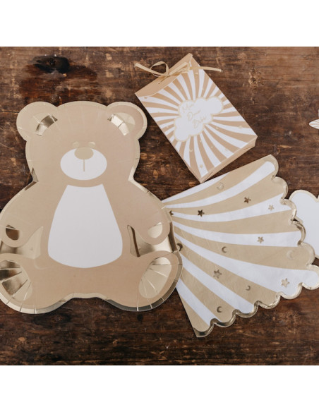 Serviettes de fête Ourson “Mon doux bébé” | Baby Shower | BelleFete.ch