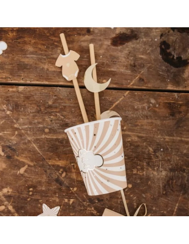 Pailles de fête Ourson "Mon Doux Bébé"