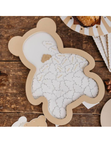 Gästebuchrahmen „My Sweet Baby“ mit Teddybär – Babyparty & Geburtsfeier