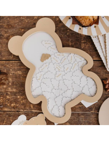 Cornice per libro degli ospiti "My Sweet Baby" a forma di orsetto - Baby Shower e festa di nascita