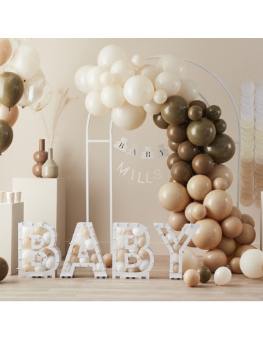 Personalisierbare Teddybär Girlande Baby Shower 2x2m | BelleFete.ch