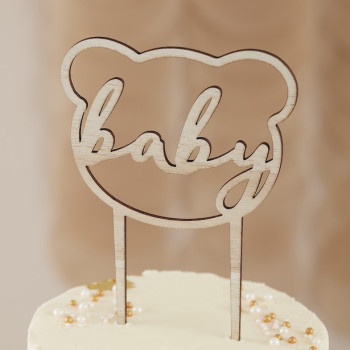 Cake Topper Orsetto in legno - Ideale per torte di festa - Bellefete.ch