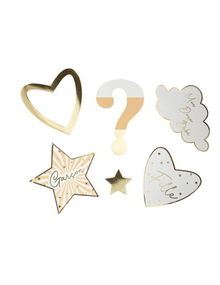 Decorazioni per la tavola Gender Reveal "Mon Doux Bébé" - Baby Shower & Festa di nascita - Bellefete.ch