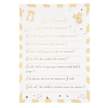 Jeu Baby Shower "Qui connait le mieux la maman?" - Baby Shower et Animations - Bellefete.ch
