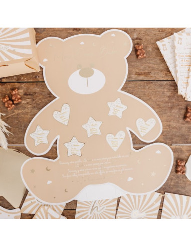 Gender Reveal Ratespiel Bär mit 32 Stickern | BelleFete.ch