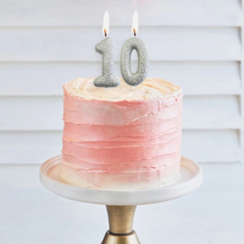 Candela di compleanno numero “1” con glitter Argento – decorazione festiva per torta | BelleFete.ch 2