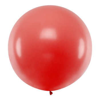 Ballon jumbo rouge pastel 1 m – décoration élégante et festive | BelleFete.ch