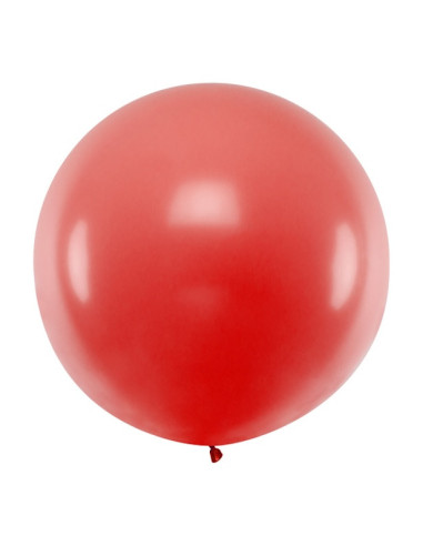 Ballon jumbo rouge pastel 1 m – décoration élégante et festive | BelleFete.ch