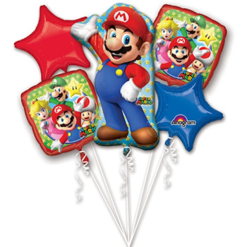 Bouquet di palloncini Super Mario – decorazione compleanno bambino | BelleFete.ch