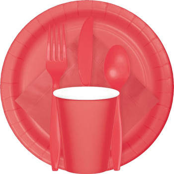 Piatti da festa Corallo - Decorazione della tavola - Stoviglie usa e getta 2
