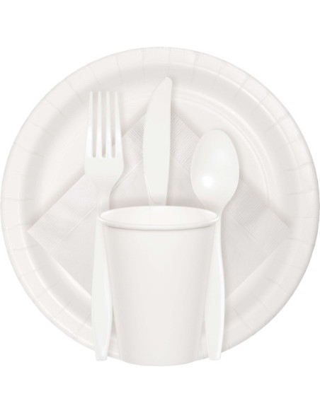 Nappe de table en plastique Blanche - Déco de fête