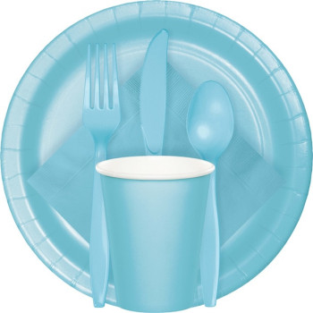 Posate in Plastica Azzurra - Bellefete.ch - Svizzera - Stoviglie usa e getta - Posate 8 persone 2