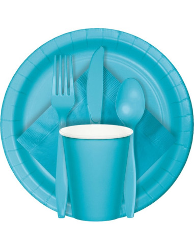 Nappe de table en plastique Turquoise - Déco de fête