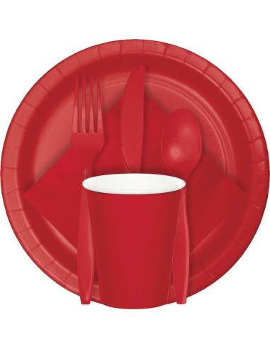 Assiettes de fête Rouges - Vaisselle jetable pour fête et anniversaire