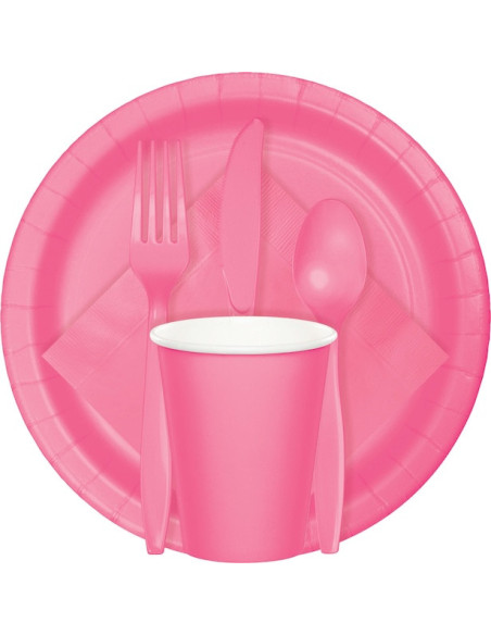 Gobelets de fête Rose Vif - Vaisselle jetable pour fête
