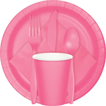 Tovaglioli per bevande rosa shocking - 50 pezzi - Decorazione da tavola per feste 2