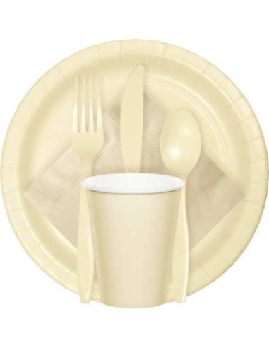 Posate per feste in plastica avorio - Decorazione da tavola