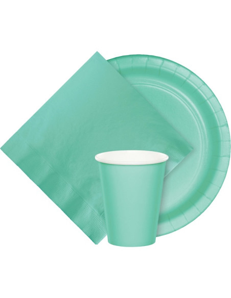 Posate per feste in plastica verde menta - Decorazione da tavola
