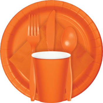 Orangefarbene Pappbecher - Bellefete.ch - Schweiz - Orange Einweggeschirr 2