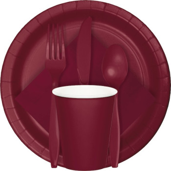 Bicchieri per feste color bordeaux - 24 pezzi - Stoviglie monouso color bordeaux 2