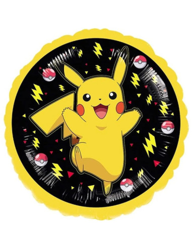 Ballon de fête en aluminium rond Pokémon - Pikachu - Déco d'anniversaire Pokémon - Bellefete.ch