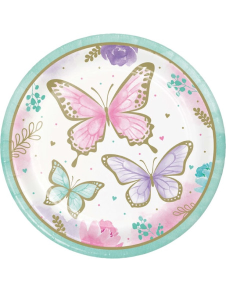 Assiettes d'anniversaire Papillons - Bellefete.ch - Suisse - Déco d'anniversaire Papillons