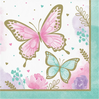 Serviettes de fête Papillons – décoration de table anniversaire | BelleFete.ch