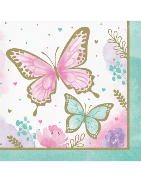 Serviettes de fête Papillons – décoration de table anniversaire | BelleFete.ch