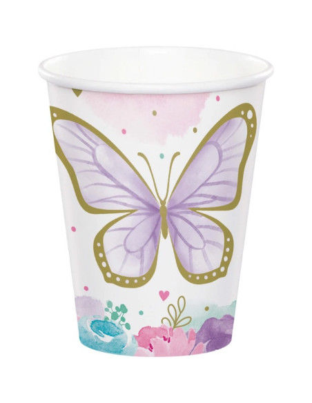 Gobelets d'anniversaire Papillons - Bellefete.ch - Suisse - Déco de fête Papillons