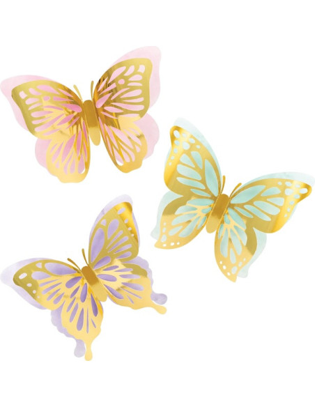 Wanddekorationen 3D Schmetterlinge – Partydekoration | BelleFete.ch
