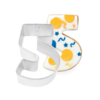 Tagliabiscotti a forma di Numero "5" - Tagliabiscotti e pasta di zucchero - Bellefete.ch - Negozio Svizzera