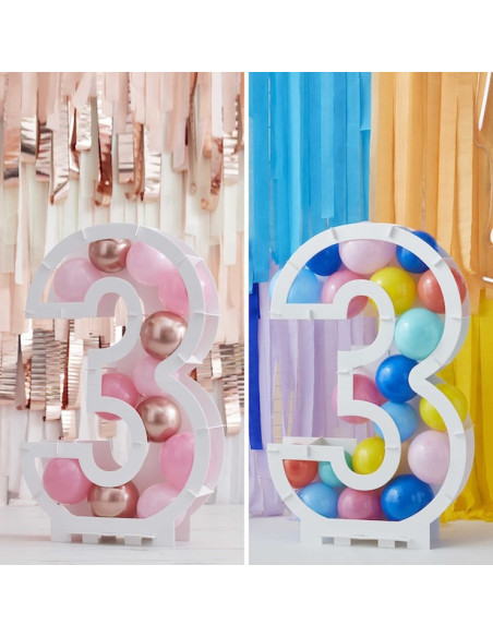 Ballonhalter Nummer "3" - Geburtstagsballonshalter Struktur - Bellefete.ch