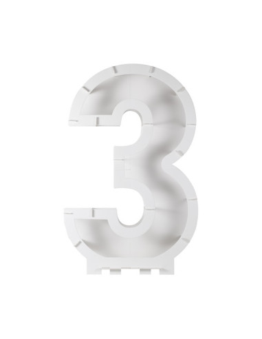 Support de ballons chiffre "3" - Structure porte-ballons anniversaire