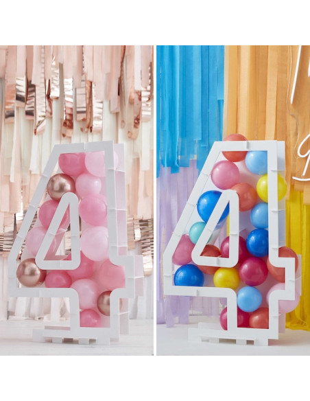 Supporto per palloncini numero "4" - Struttura porta palloncini compleanno - Bellefete.ch