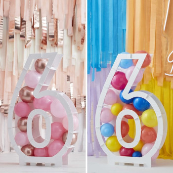 Supporto per palloncini numero "6" - Struttura porta palloncini compleanno - Bellefete.ch