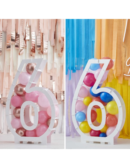 Supporto per palloncini numero "6" - Struttura porta palloncini compleanno - Bellefete.ch