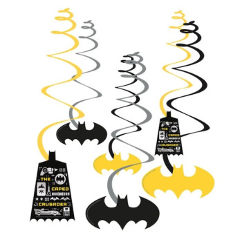 Batman zum Geburtstag hängende Dekorationen, gelbes Fledermausmotiv mit Gotham City
