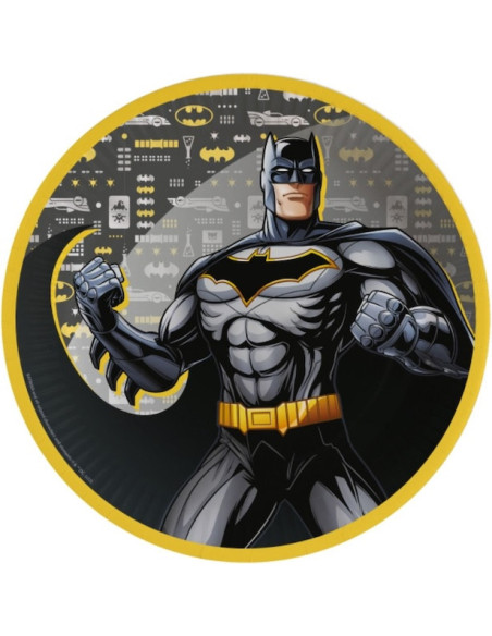 Piatti Batman usa e getta per la decorazione della tavola compleanno supereroe