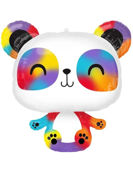 Bunter Panda Aluminium Partyballon - Tierballons - Babygeburtstag - bellefete.ch