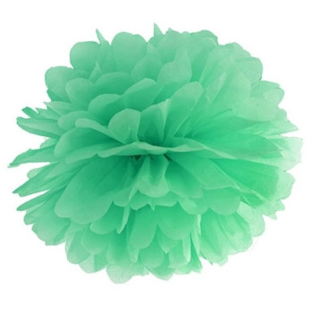 Grüner Pompon Minte aus Seidenpapier - Partydekoration - Bellefete.ch - Schweiz