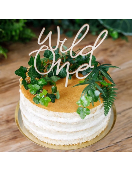 Cake Topper Wild One aus Holz 22 cm | Kindergeburtstag Deko Schweiz
