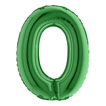 Palloncino in alluminio numero "0" Verde - Decorazioni per feste - Bellefete.ch - Svizzera