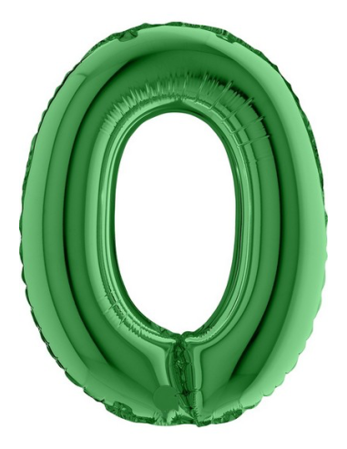 Palloncino in alluminio numero "0" Verde - Decorazioni per feste - Bellefete.ch - Svizzera