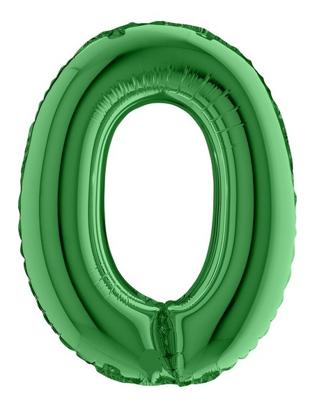 Ballon en aluminium chiffre "0" Vert - Décorations de fête - Bellefete.ch - Suisse